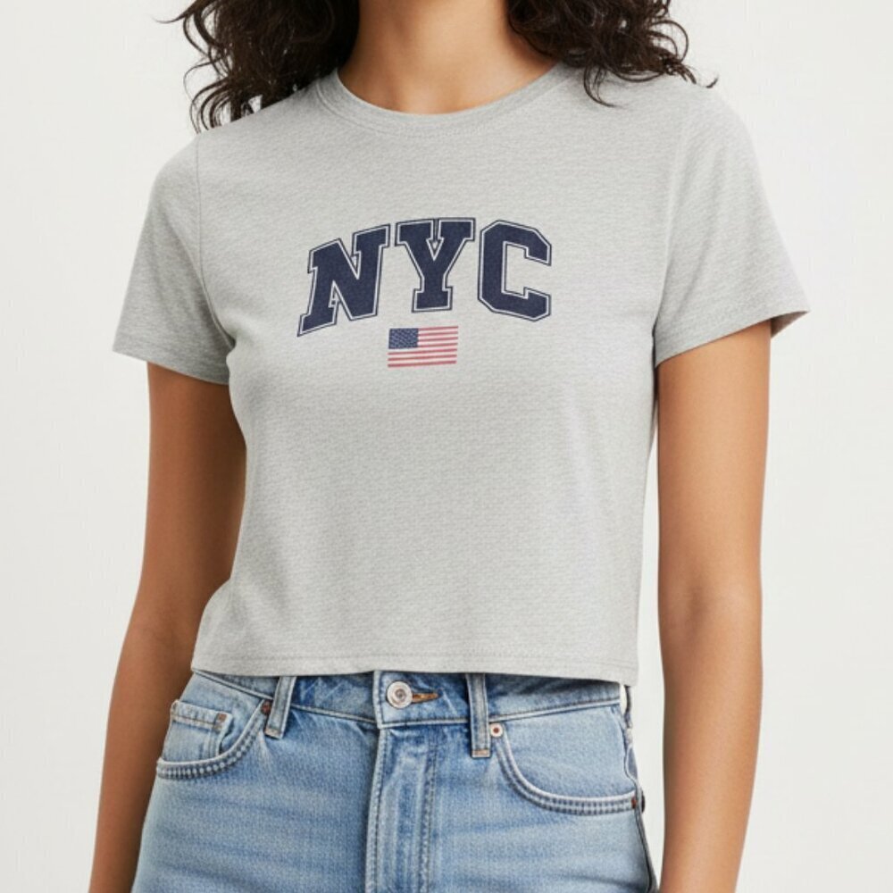 Hollister NYC American Baby Gray Medium Tee